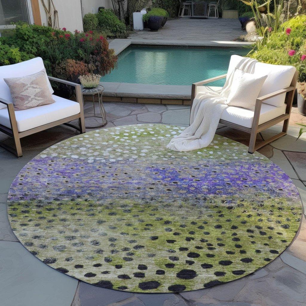 LOOMLAN Rugs Nuvane Green Washable Indoor-Outdoor Rug