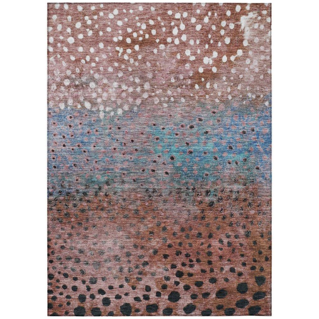 LOOMLAN Rugs Nuvane Orange Washable Indoor-Outdoor Rug