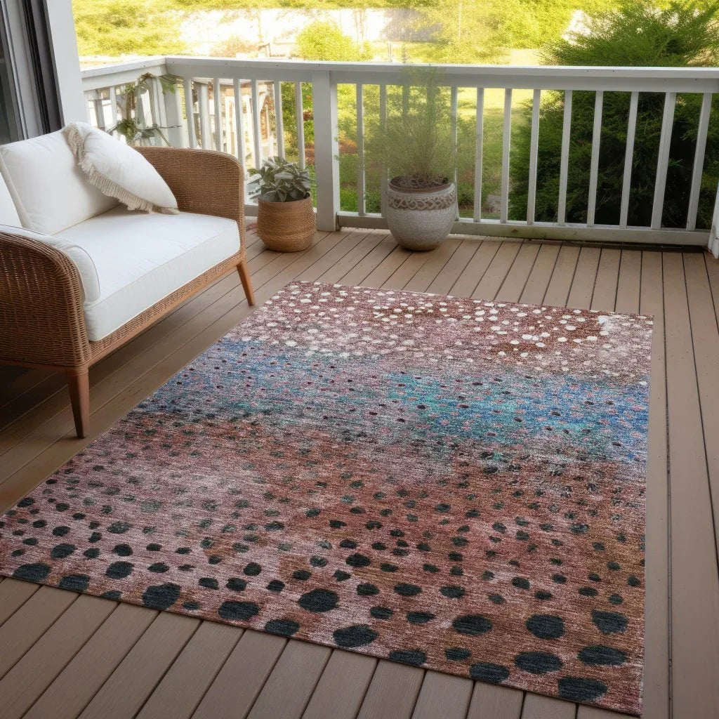 LOOMLAN Rugs Nuvane Orange Washable Indoor-Outdoor Rug