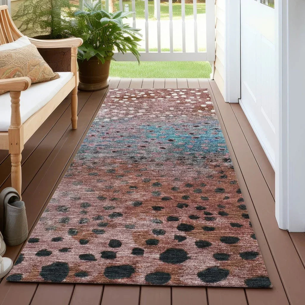 LOOMLAN Rugs Nuvane Orange Washable Indoor-Outdoor Rug