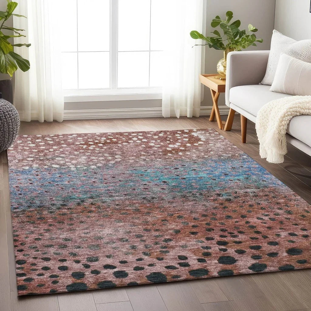LOOMLAN Rugs Nuvane Orange Washable Indoor-Outdoor Rug