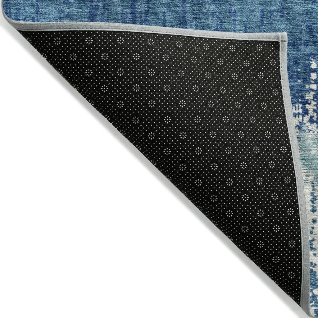 LOOMLAN Rugs Nyelle Blue Washable Indoor-Outdoor Rug