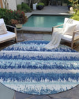 LOOMLAN Rugs Nyelle Blue Washable Indoor-Outdoor Rug