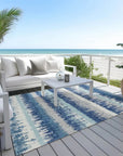 LOOMLAN Rugs Nyelle Blue Washable Indoor-Outdoor Rug