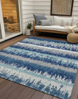 LOOMLAN Rugs Nyelle Blue Washable Indoor-Outdoor Rug
