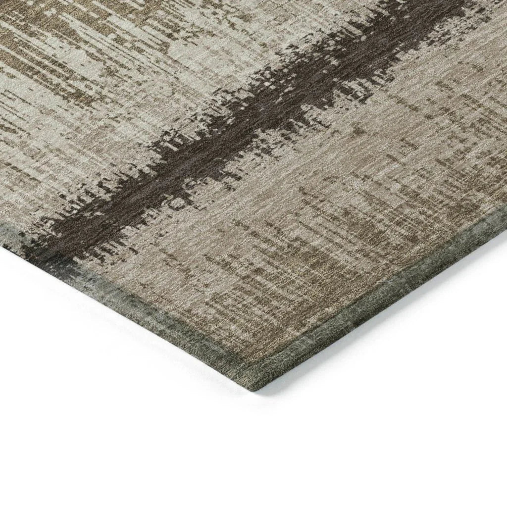 LOOMLAN Rugs Nyelle Brown Washable Indoor-Outdoor Rug