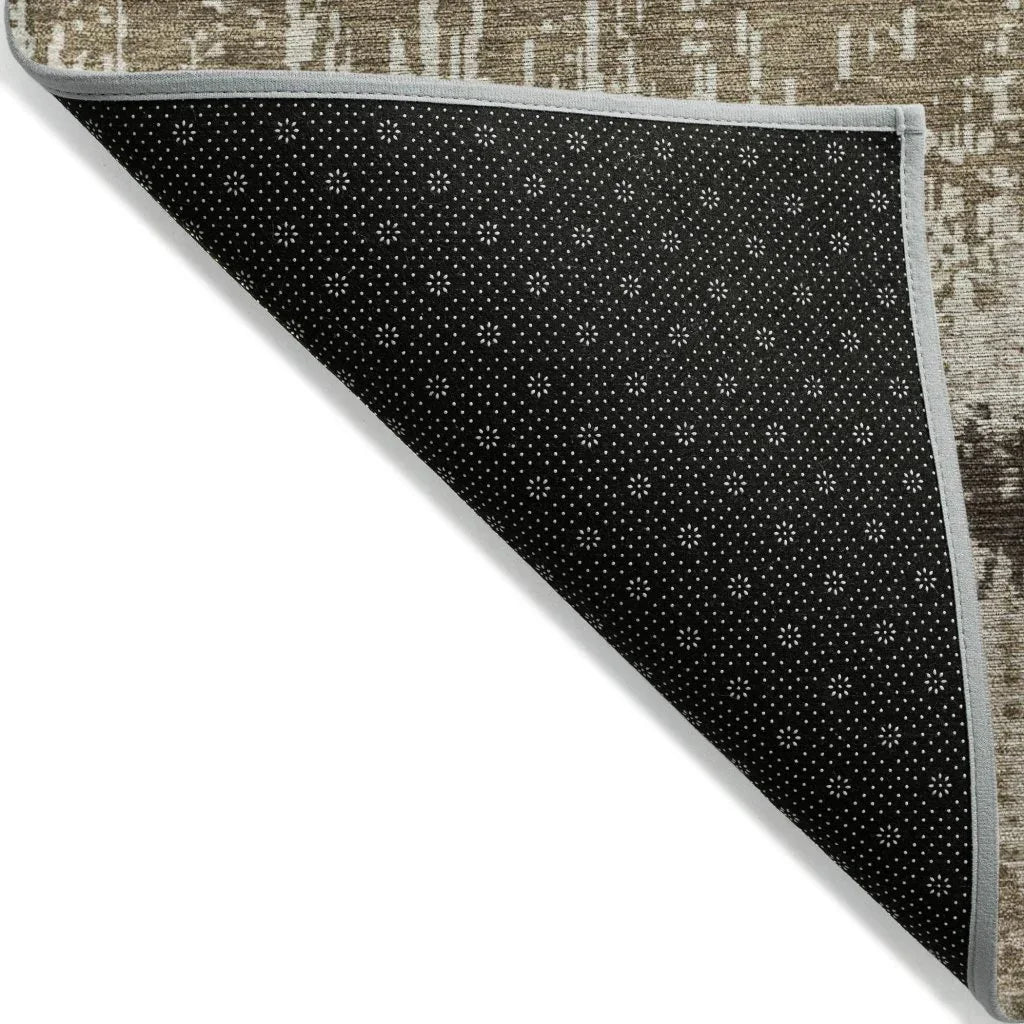 LOOMLAN Rugs Nyelle Brown Washable Indoor-Outdoor Rug