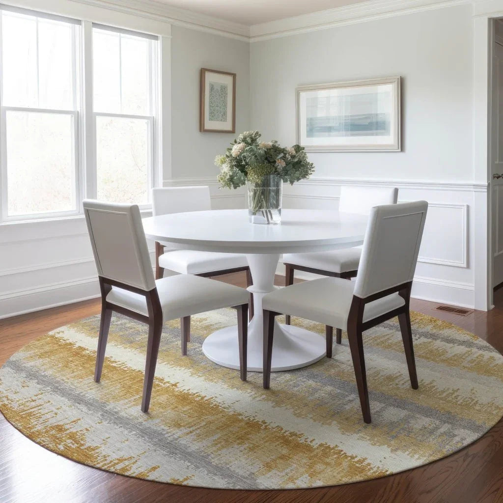 LOOMLAN Rugs Nyelle Gold Washable Indoor-Outdoor Rug