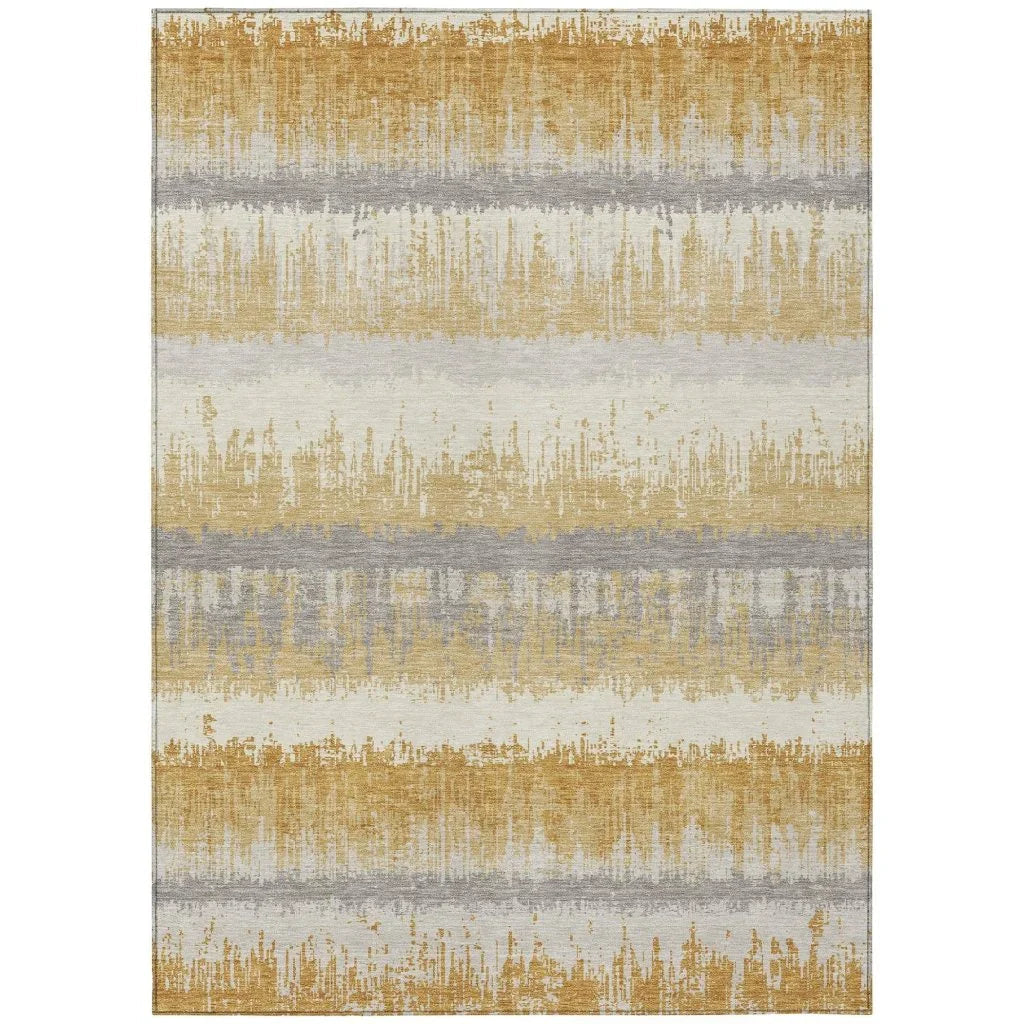 LOOMLAN Rugs Nyelle Gold Washable Indoor-Outdoor Rug