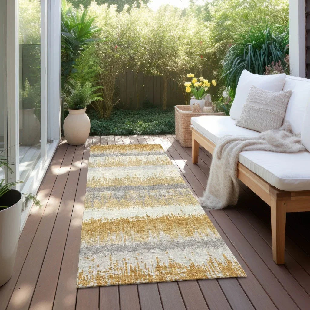 LOOMLAN Rugs Nyelle Gold Washable Indoor-Outdoor Rug