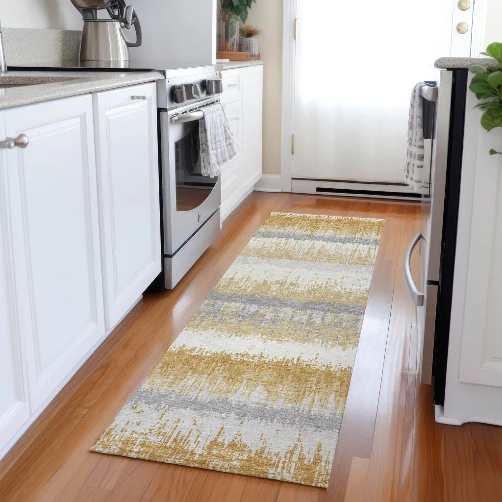 LOOMLAN Rugs Nyelle Gold Washable Indoor-Outdoor Rug