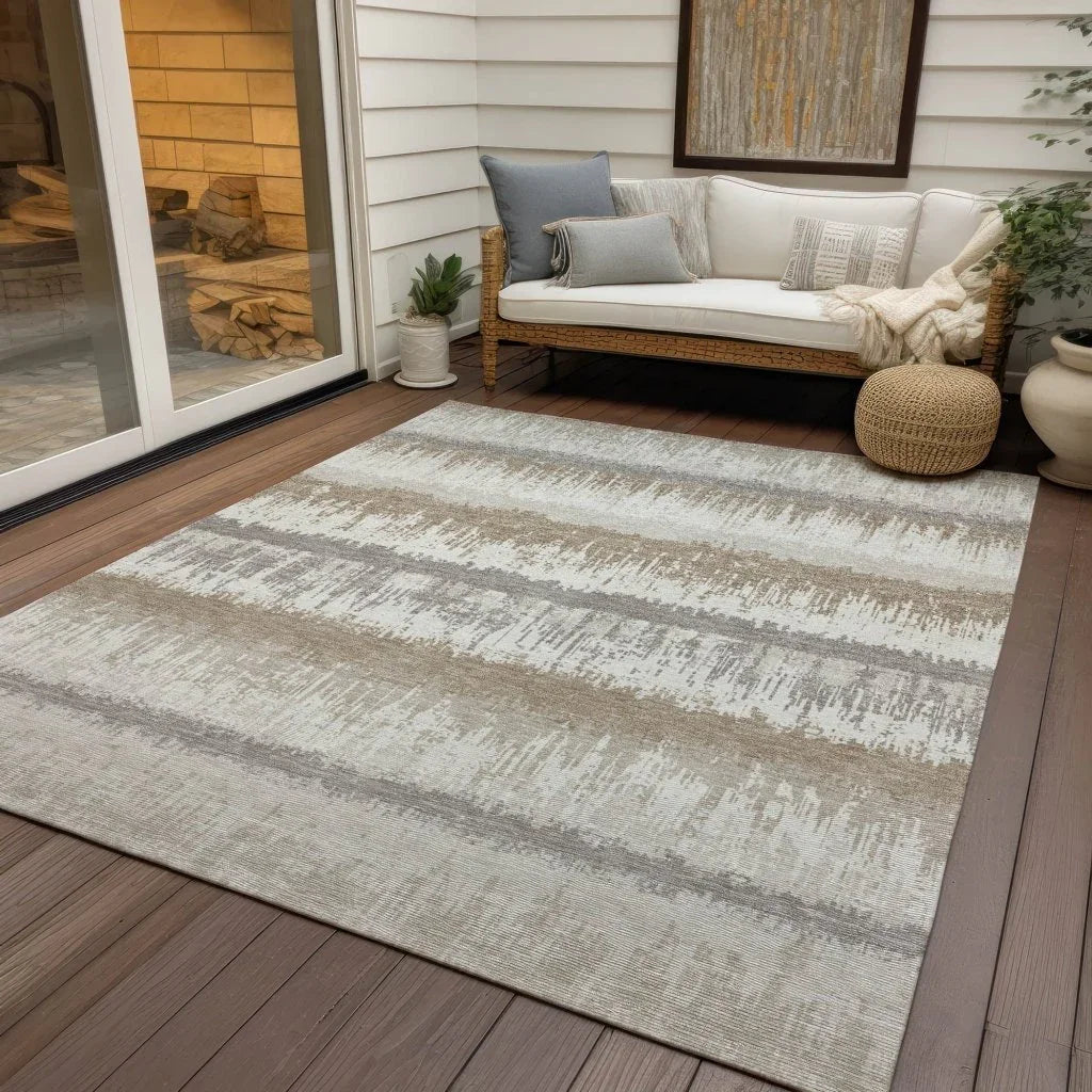 LOOMLAN Rugs Nyelle Ivory Washable Indoor-Outdoor Rug