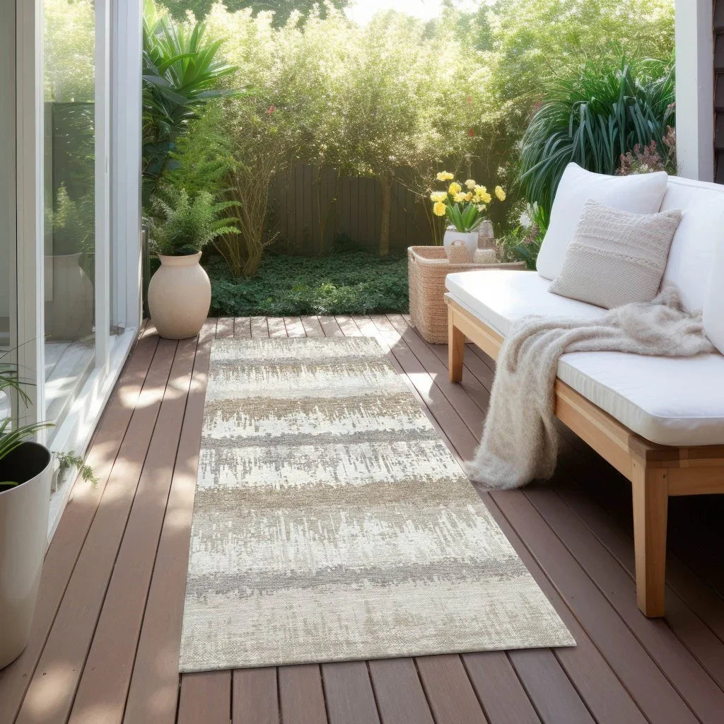 LOOMLAN Rugs Nyelle Ivory Washable Indoor-Outdoor Rug