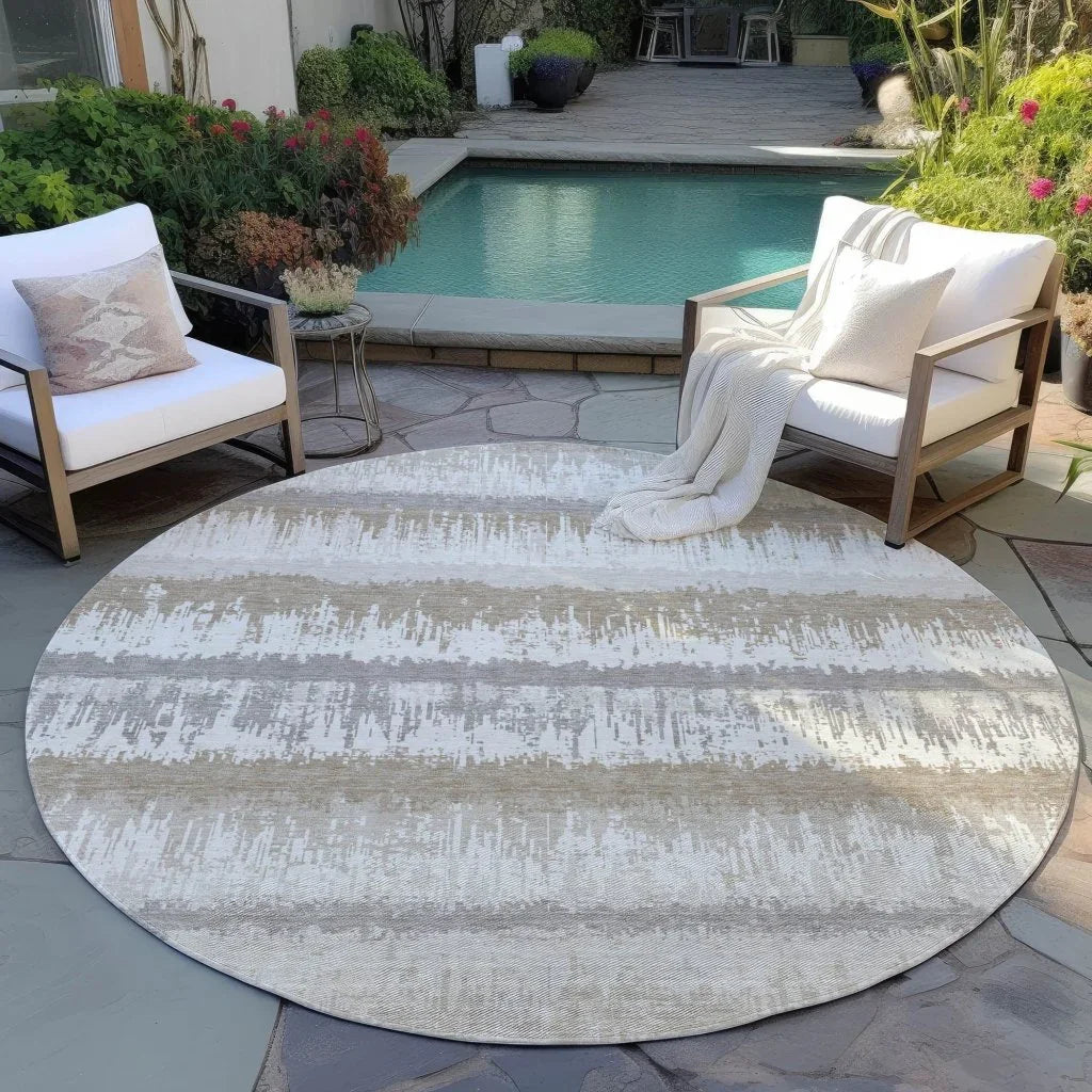LOOMLAN Rugs Nyelle Ivory Washable Indoor-Outdoor Rug