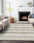 LOOMLAN Rugs Nyelle Ivory Washable Indoor-Outdoor Rug