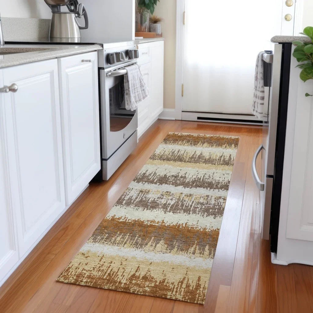 LOOMLAN Rugs Nyelle Mocha Washable Indoor-Outdoor Rug
