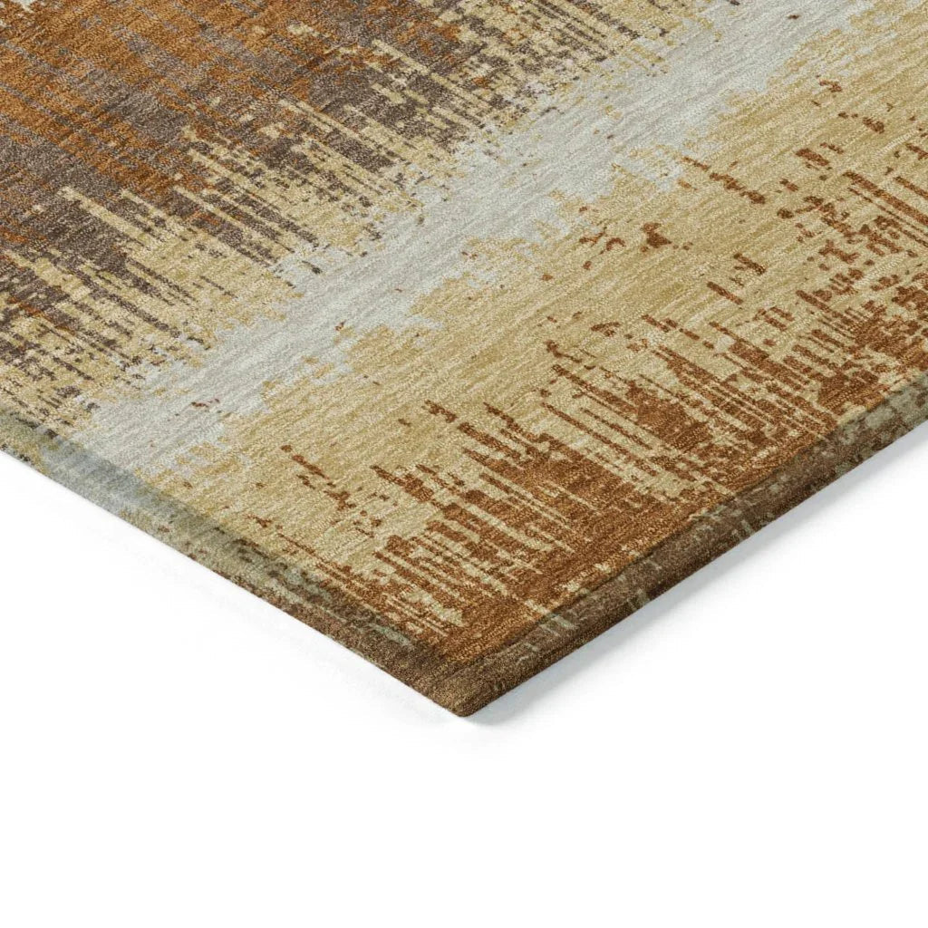 LOOMLAN Rugs Nyelle Mocha Washable Indoor-Outdoor Rug