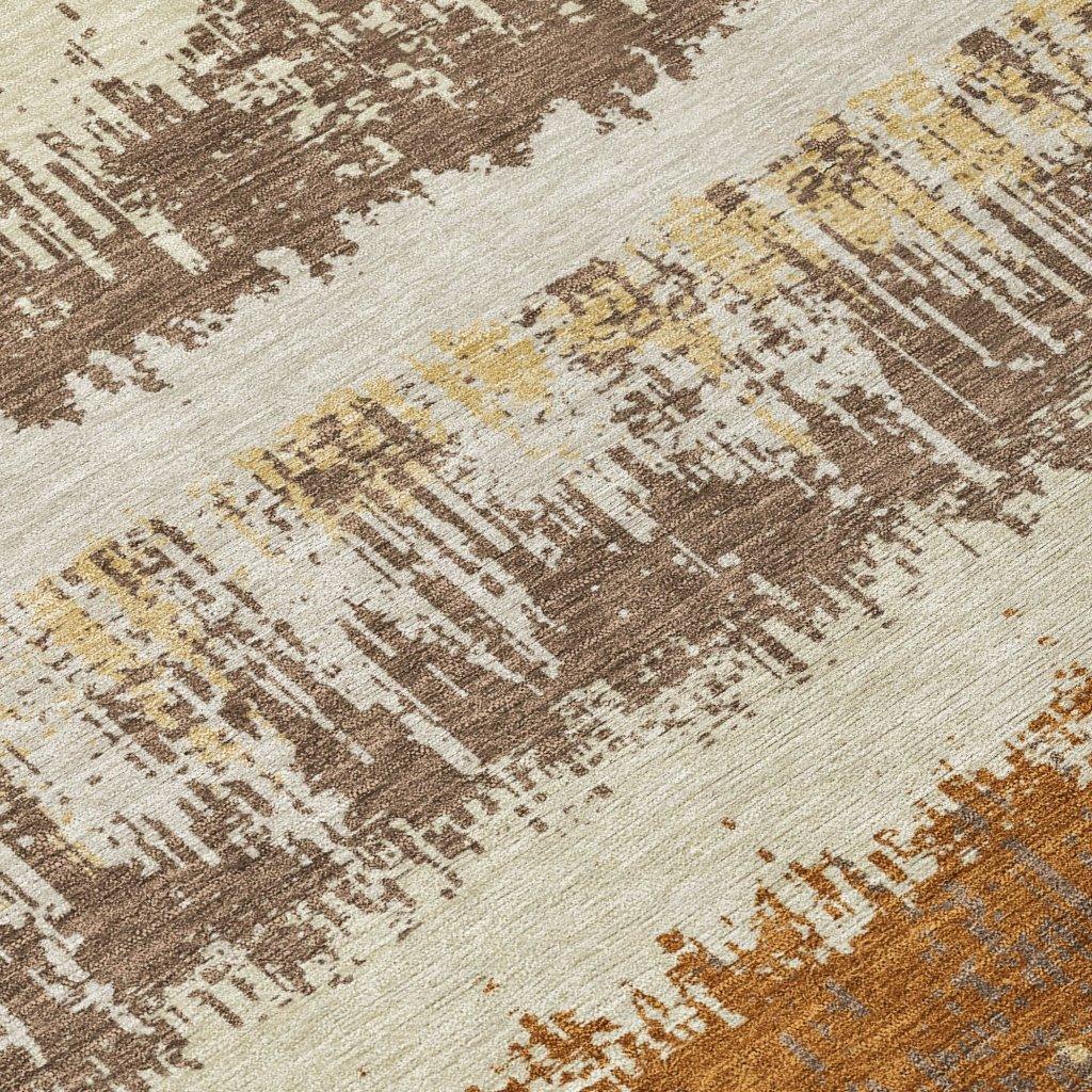 LOOMLAN Rugs Nyelle Mocha Washable Indoor-Outdoor Rug