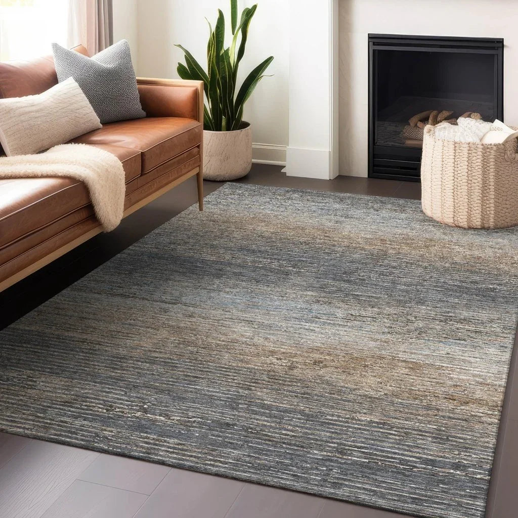 LOOMLAN Rugs Nyra Gray Washable Indoor-Outdoor Rug