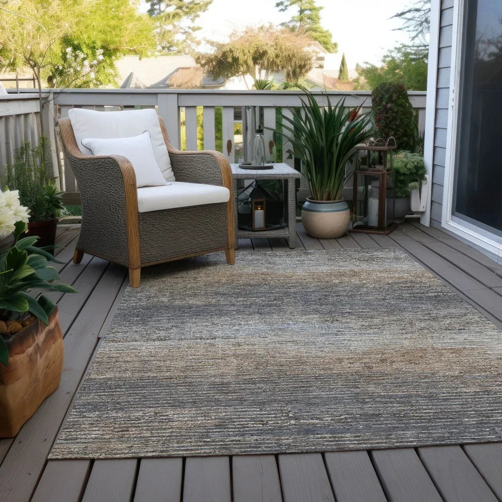 LOOMLAN Rugs Nyra Gray Washable Indoor-Outdoor Rug