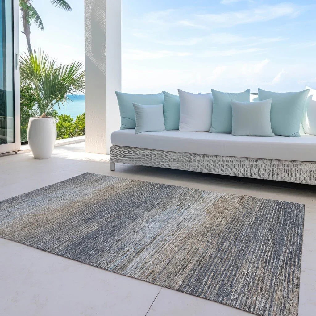 LOOMLAN Rugs Nyra Gray Washable Indoor-Outdoor Rug