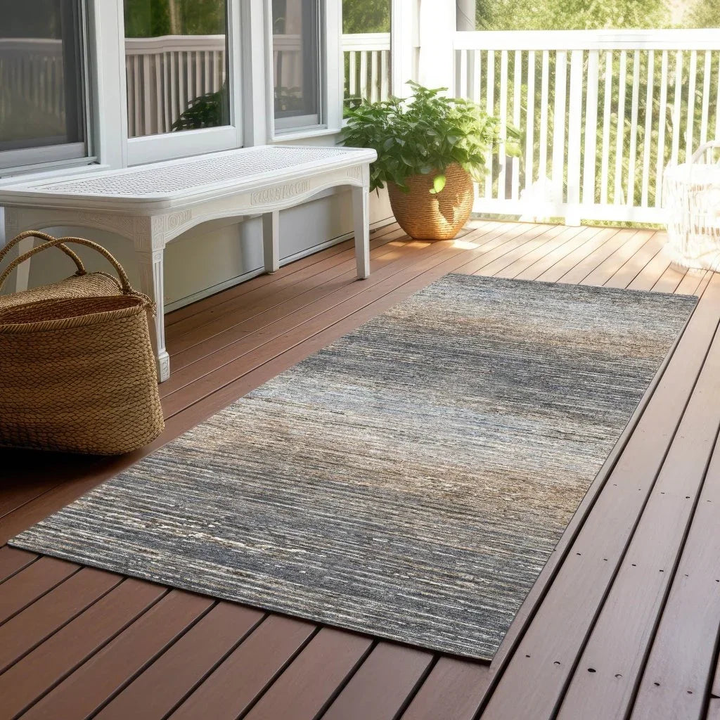 LOOMLAN Rugs Nyra Gray Washable Indoor-Outdoor Rug