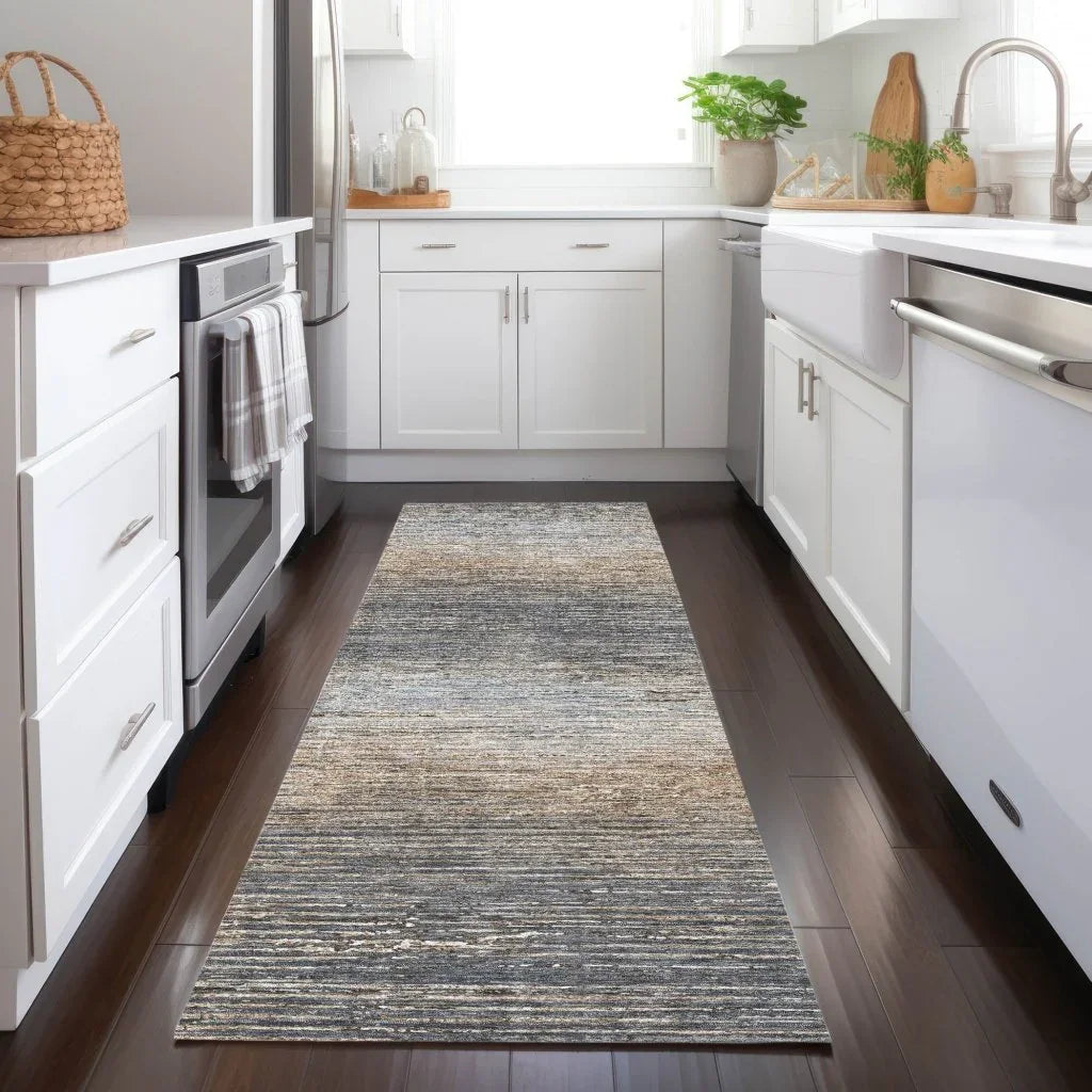 LOOMLAN Rugs Nyra Gray Washable Indoor-Outdoor Rug