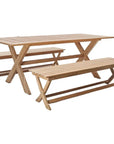 HiTeak Oakville 3PC Rectangular Teak Outdoor Picnic Dining Set