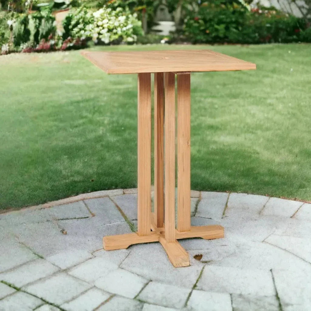 Oasis 3 - Piece Square Bar Height Teak Outdoor Dining Set - LOOMLAN - HiTeak - Outdoor Bistro Sets