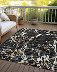 LOOMLAN Rugs Oceana Black Washable Indoor-Outdoor Rug