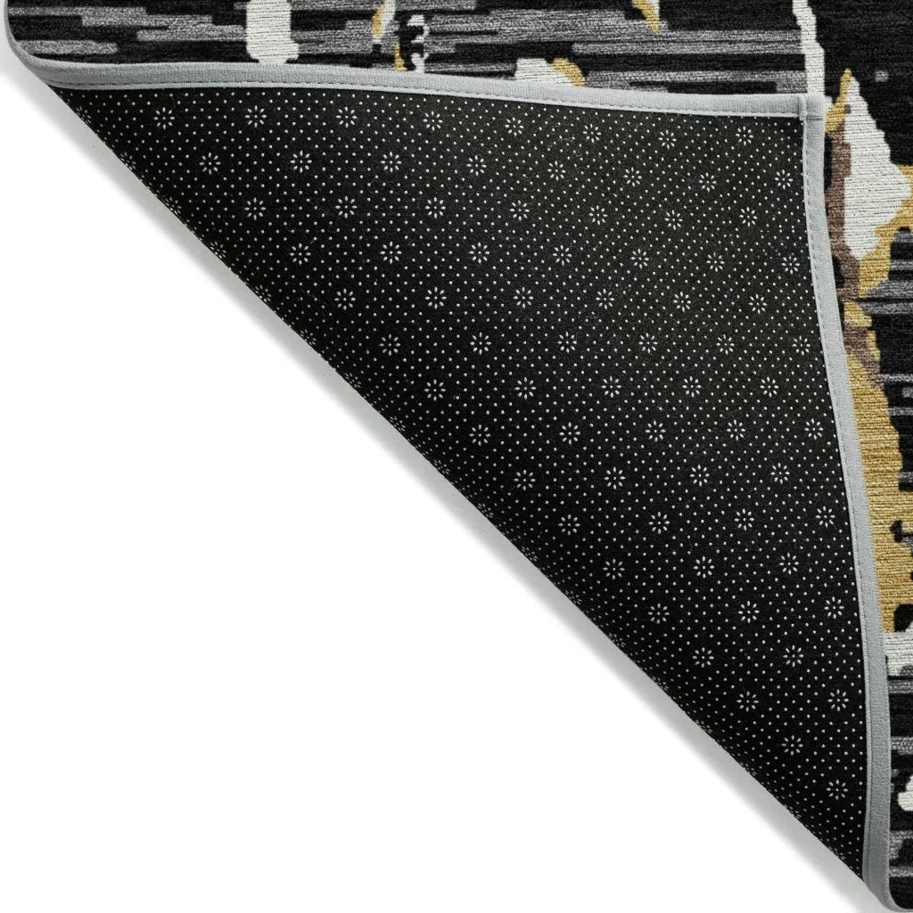 LOOMLAN Rugs Oceana Black Washable Indoor-Outdoor Rug