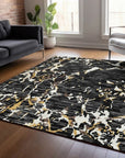 LOOMLAN Rugs Oceana Black Washable Indoor-Outdoor Rug