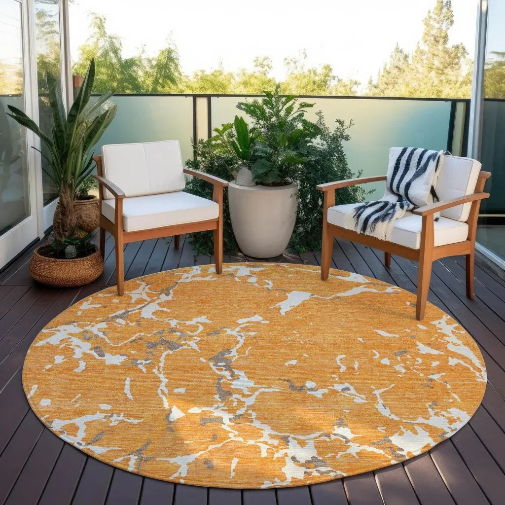 LOOMLAN Rugs Oceana Orange Washable Indoor-Outdoor Rug
