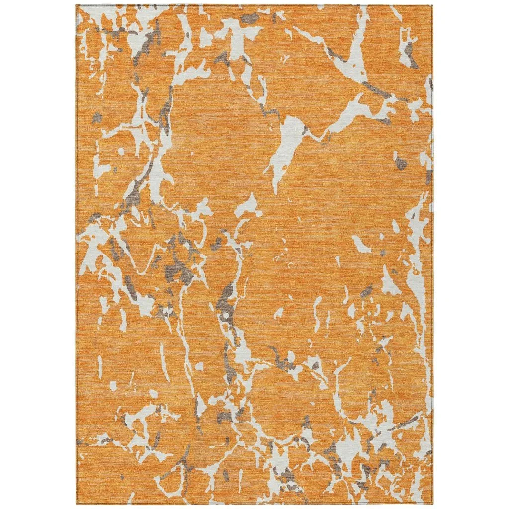 LOOMLAN Rugs Oceana Orange Washable Indoor-Outdoor Rug
