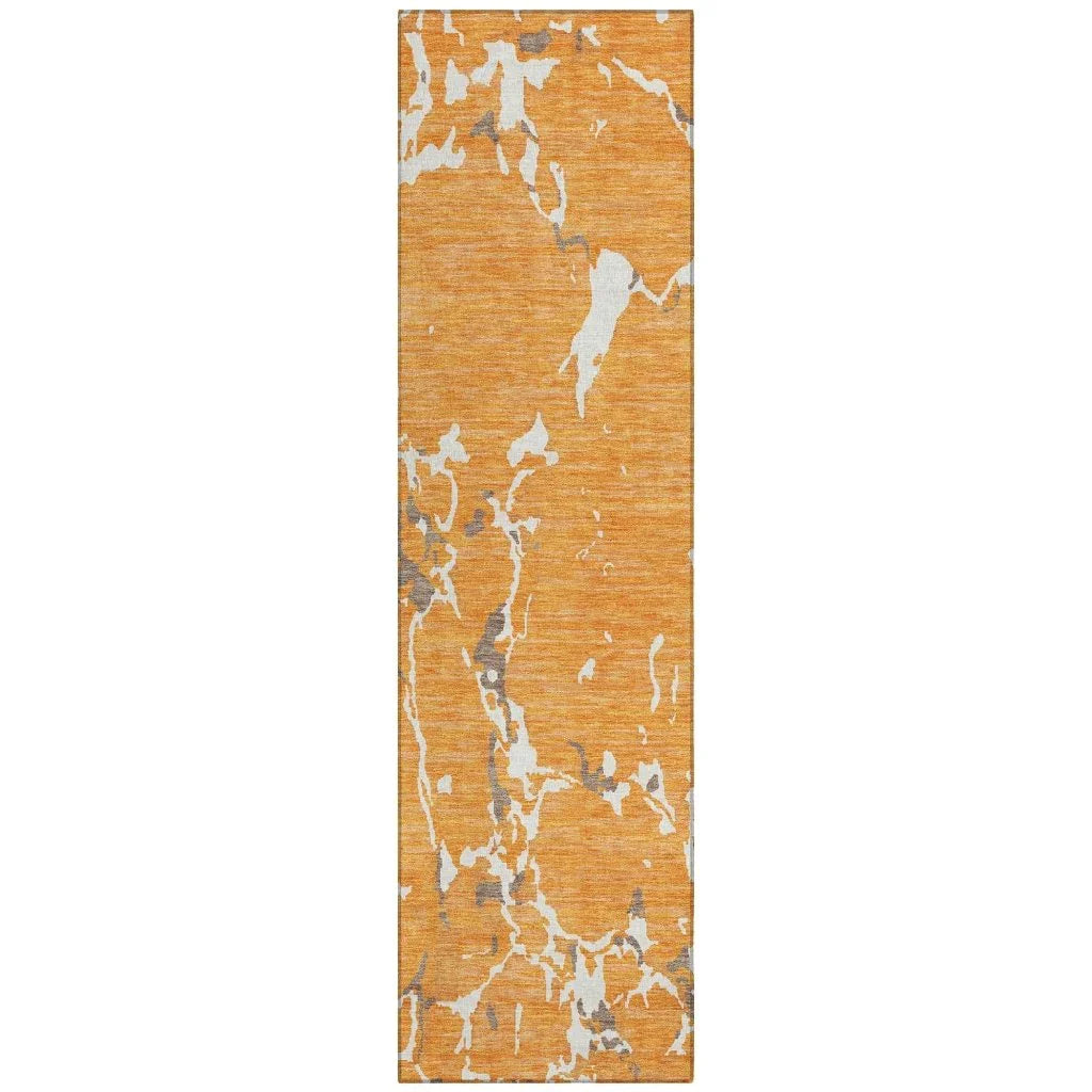 LOOMLAN Rugs Oceana Orange Washable Indoor-Outdoor Rug