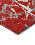 LOOMLAN Rugs Oceana Red Washable Indoor-Outdoor Rug