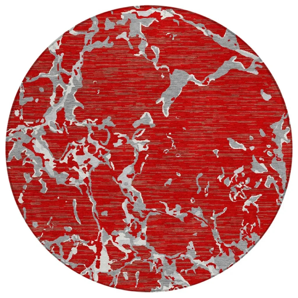 LOOMLAN Rugs Oceana Red Washable Indoor-Outdoor Rug