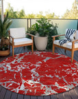 LOOMLAN Rugs Oceana Red Washable Indoor-Outdoor Rug