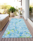 LOOMLAN Rugs Oceana Sky Washable Indoor-Outdoor Rug