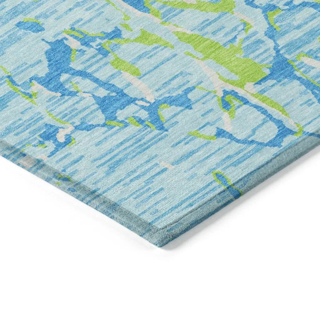 LOOMLAN Rugs Oceana Sky Washable Indoor-Outdoor Rug