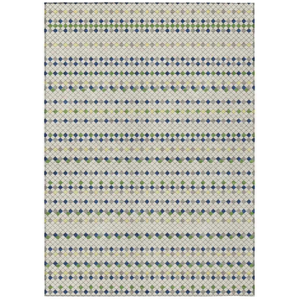 LOOMLAN Rugs Octavia Ivory Washable Indoor-Outdoor Rug