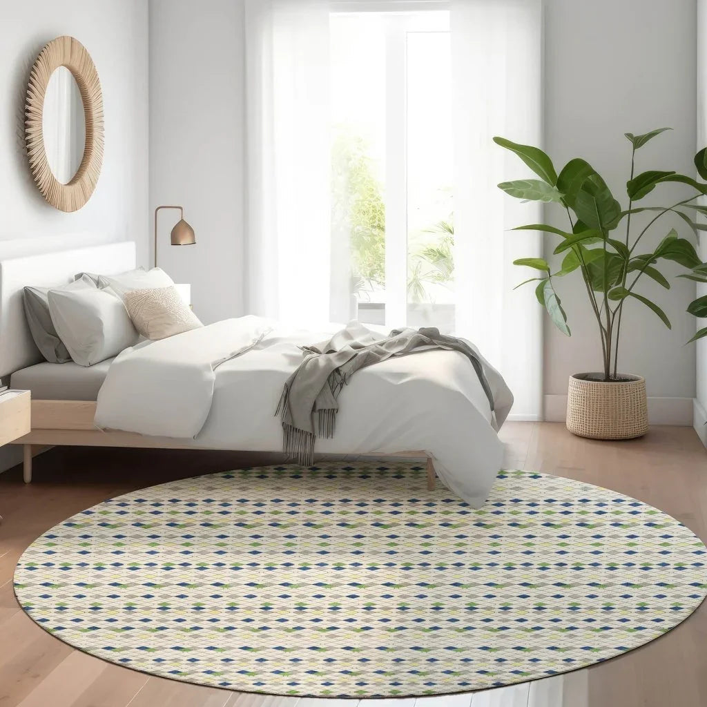LOOMLAN Rugs Octavia Ivory Washable Indoor-Outdoor Rug