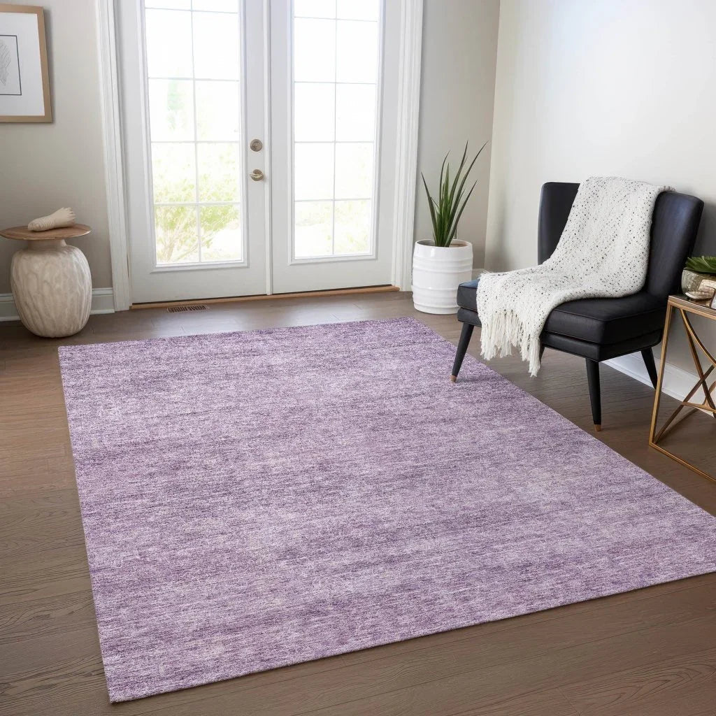 LOOMLAN Rugs Omera Purple Washable Indoor-Outdoor Rug