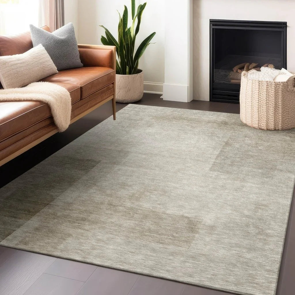 LOOMLAN Rugs Opaline Brown Washable Indoor-Outdoor Rug