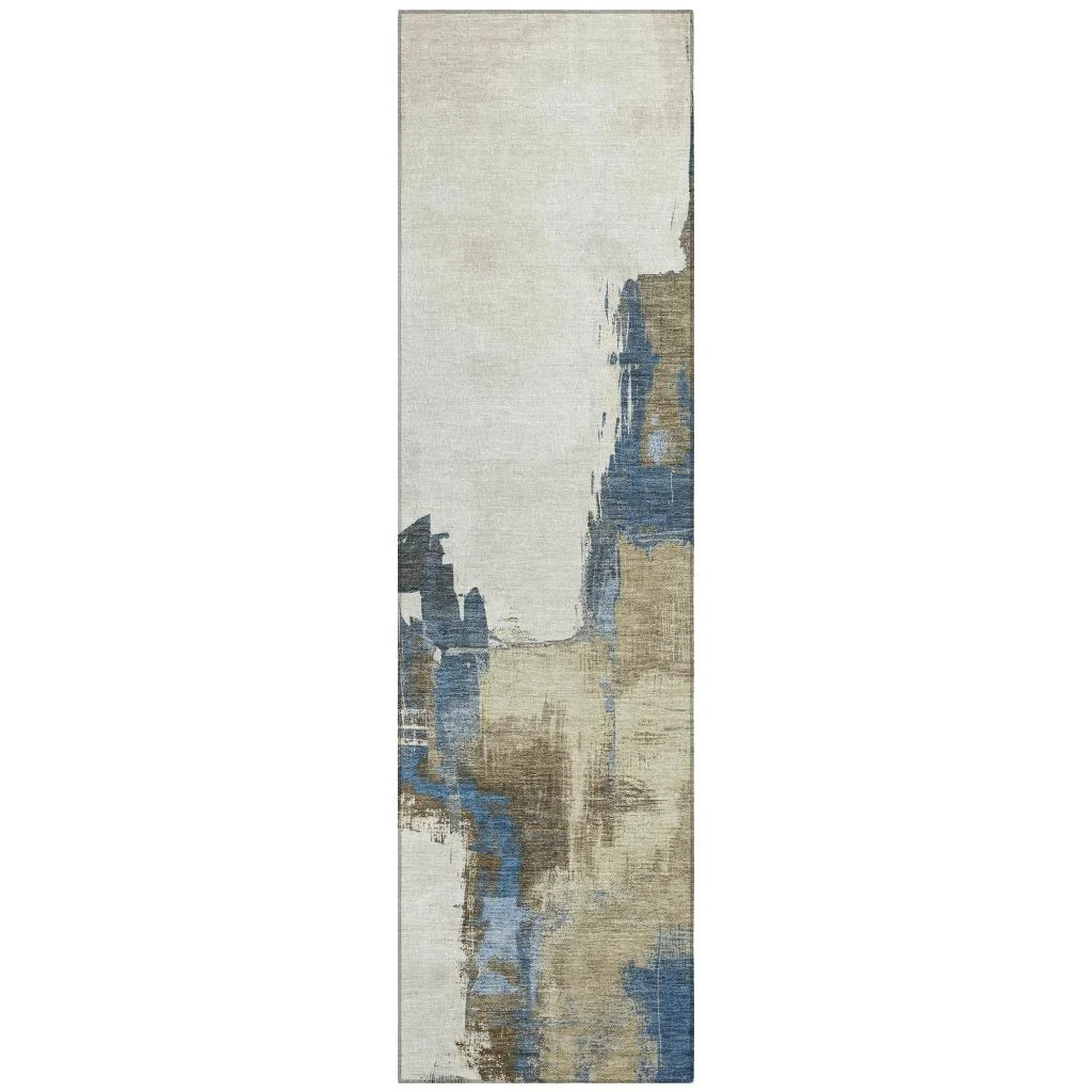 LOOMLAN Rugs Opalineh Brown Washable Indoor-Outdoor Rug