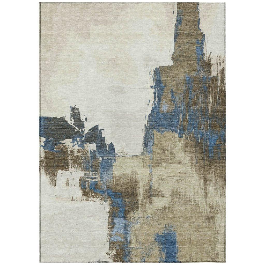 LOOMLAN Rugs Opalineh Brown Washable Indoor-Outdoor Rug