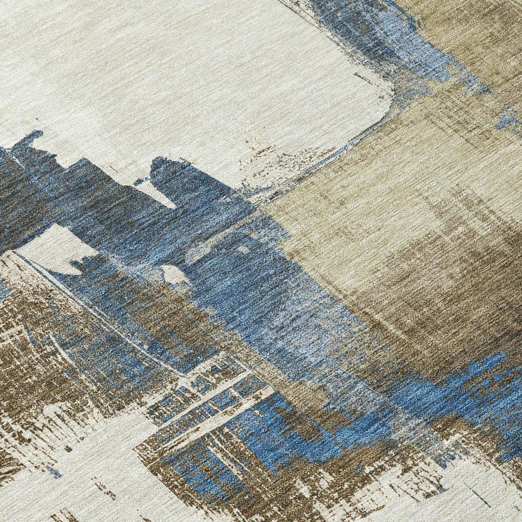 LOOMLAN Rugs Opalineh Brown Washable Indoor-Outdoor Rug