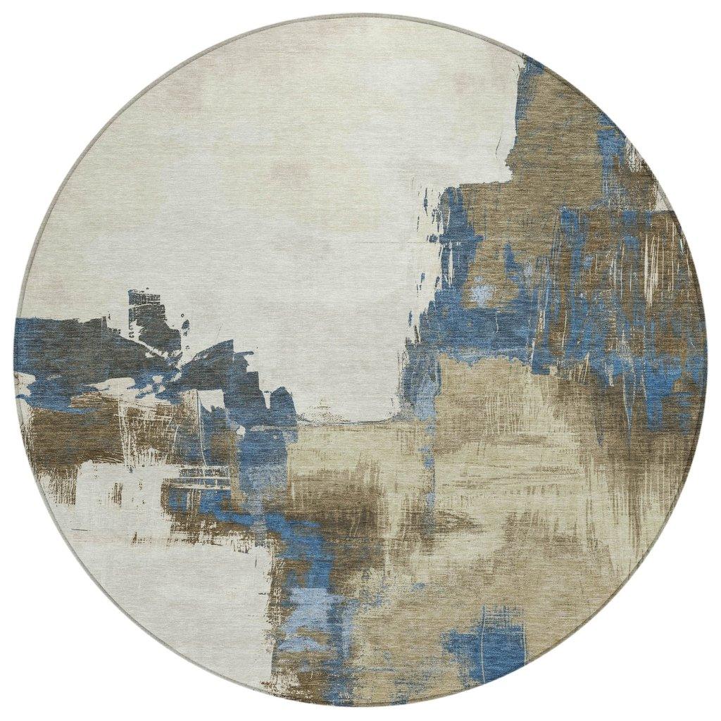 LOOMLAN Rugs Opalineh Brown Washable Indoor-Outdoor Rug
