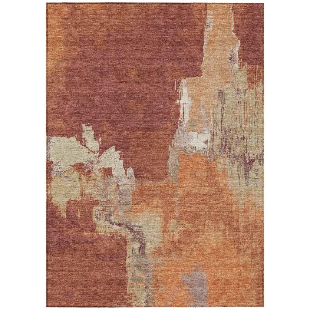 LOOMLAN Rugs Orave Orange Washable Indoor-Outdoor Rug