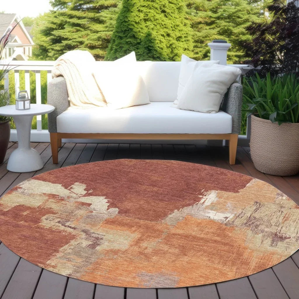 LOOMLAN Rugs Orave Orange Washable Indoor-Outdoor Rug